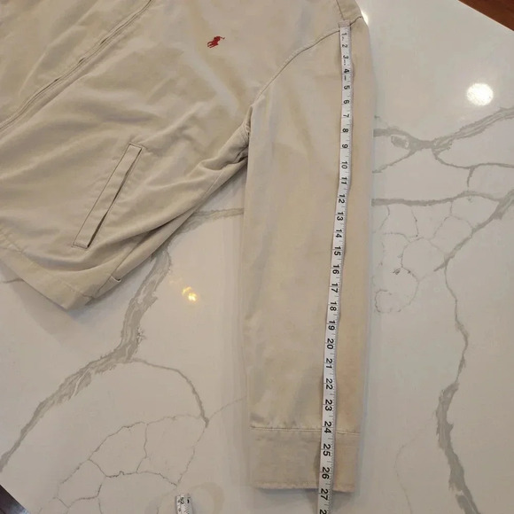 Vintage Rare Polo Ralph Lauren Full Zip Sports Bomber Jacket Cream Tan Mens XXL - Picture 14 of 14
